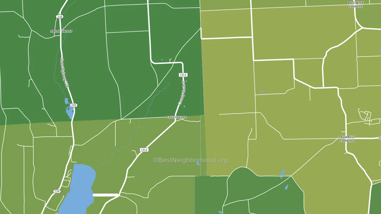 Cayutaville, NY block-group voter-turnout map