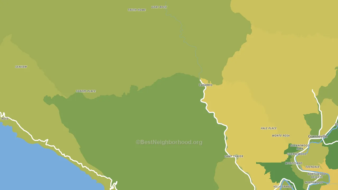 Cazadero, CA block-group voter-turnout map