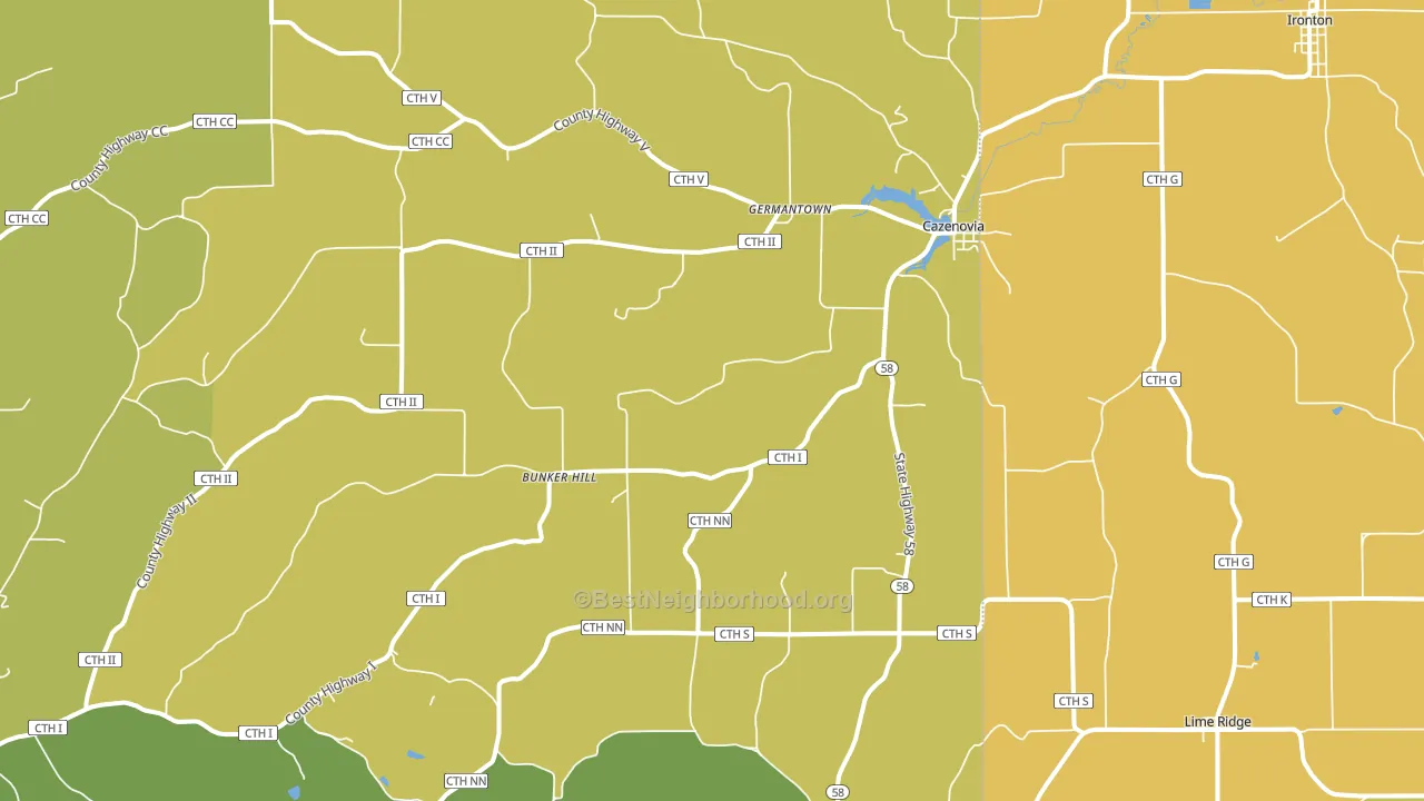 Cazenovia, WI block-group voter-turnout map