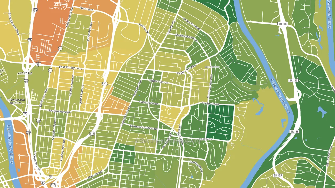 CCSI-South Inglewood, Nashville, TN block-group voter-turnout map