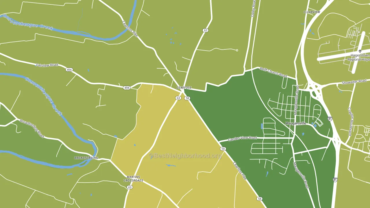 Cearfoss, MD block-group voter-turnout map