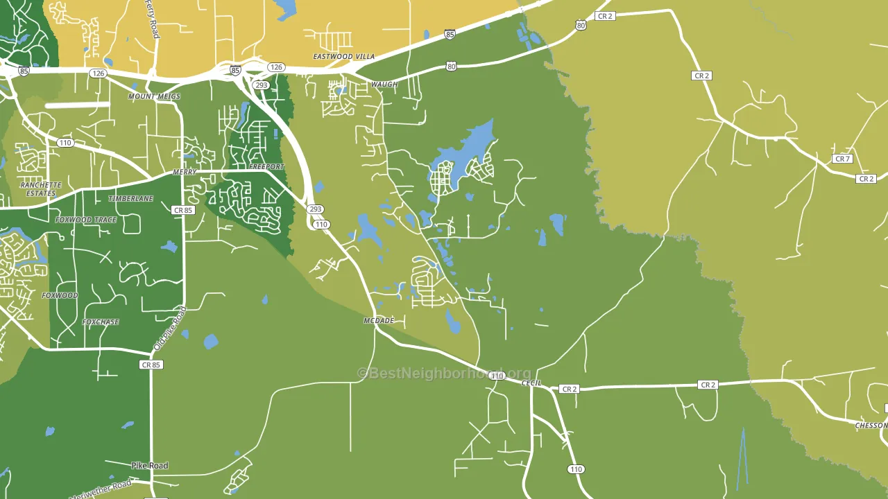 Cecil, AL block-group voter-turnout map