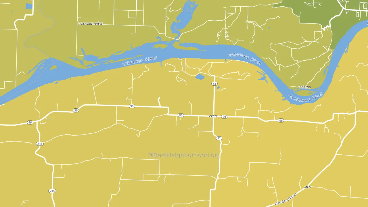 Cecil, AR block-group voter-turnout map