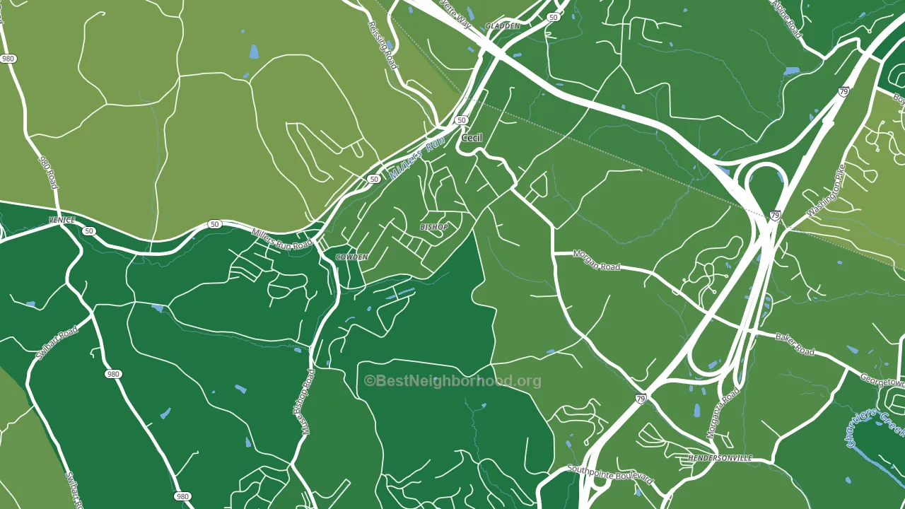 Cecil-Bishop, PA block-group voter-turnout map