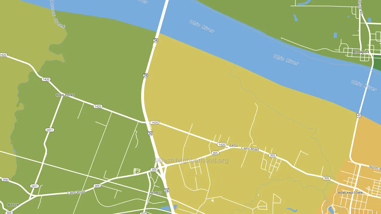 Cecil, KY block-group voter-turnout map