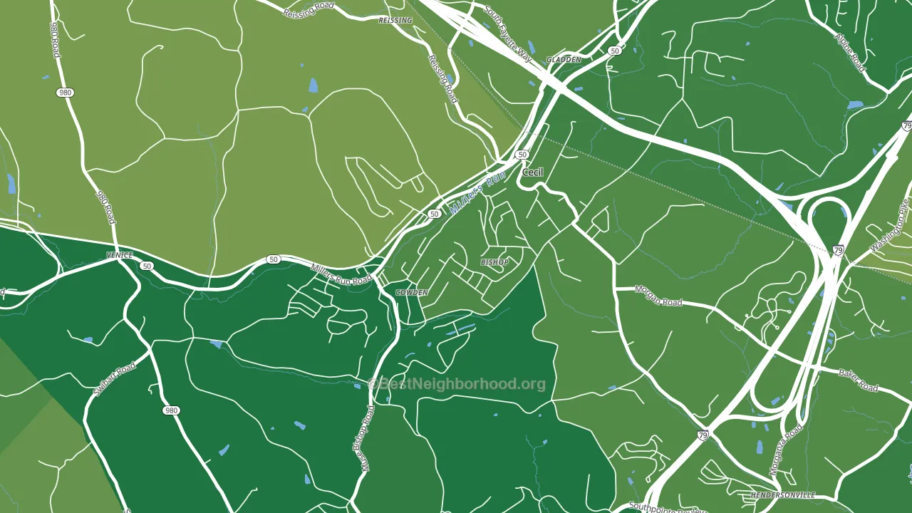 Cecil, PA block-group voter-turnout map