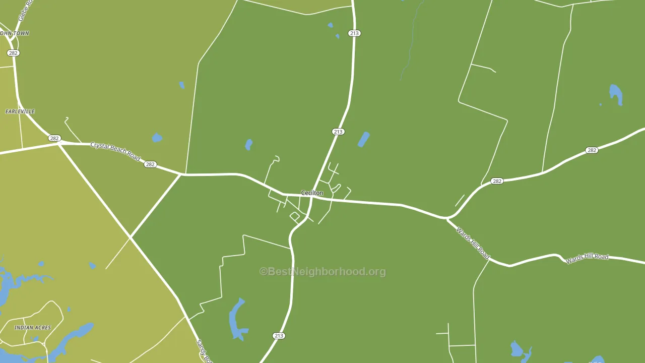 Cecilton, MD block-group voter-turnout map