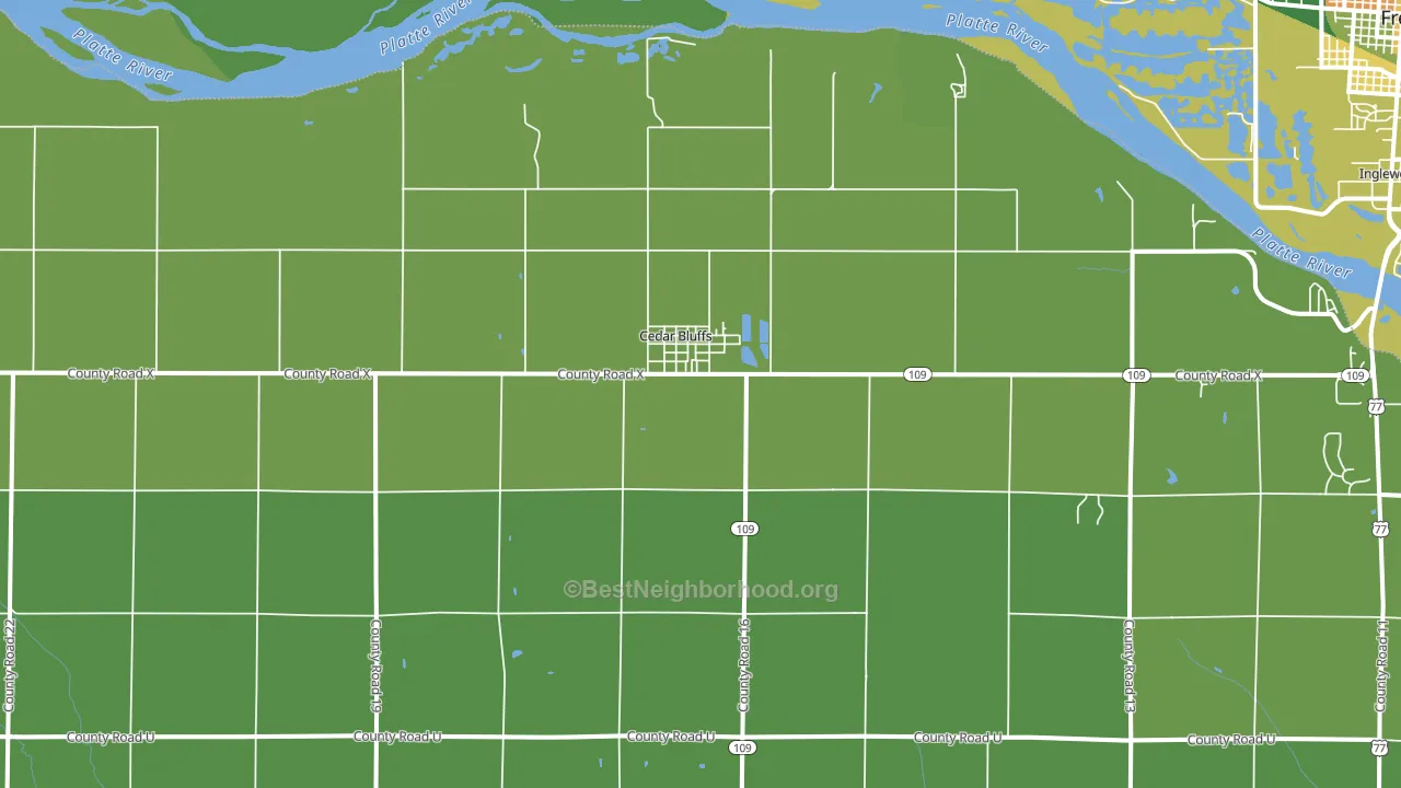Cedar Bluffs, NE block-group voter-turnout map