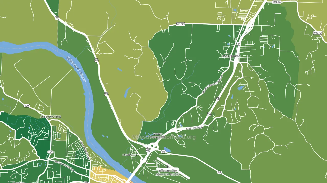 Cedar City, MO block-group voter-turnout map