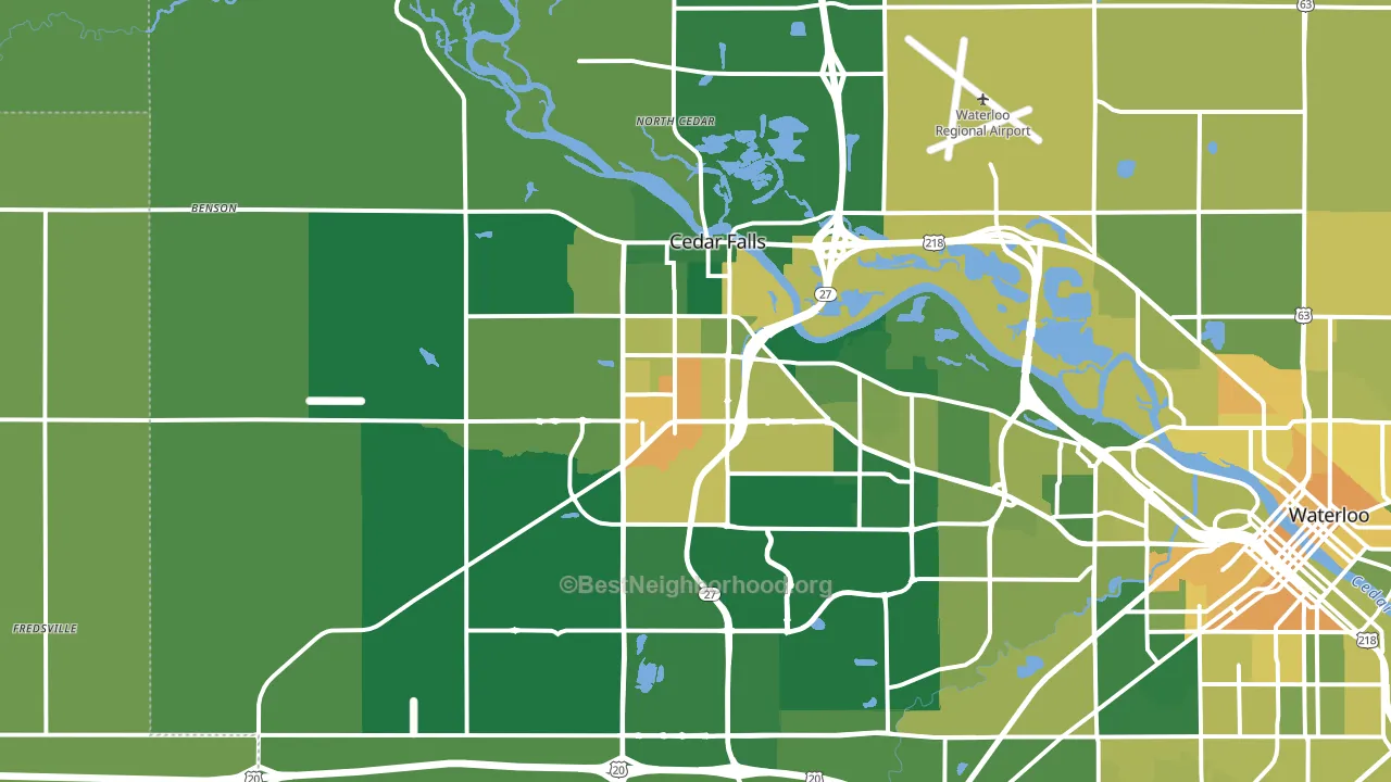 Cedar Falls, IA block-group voter-turnout map