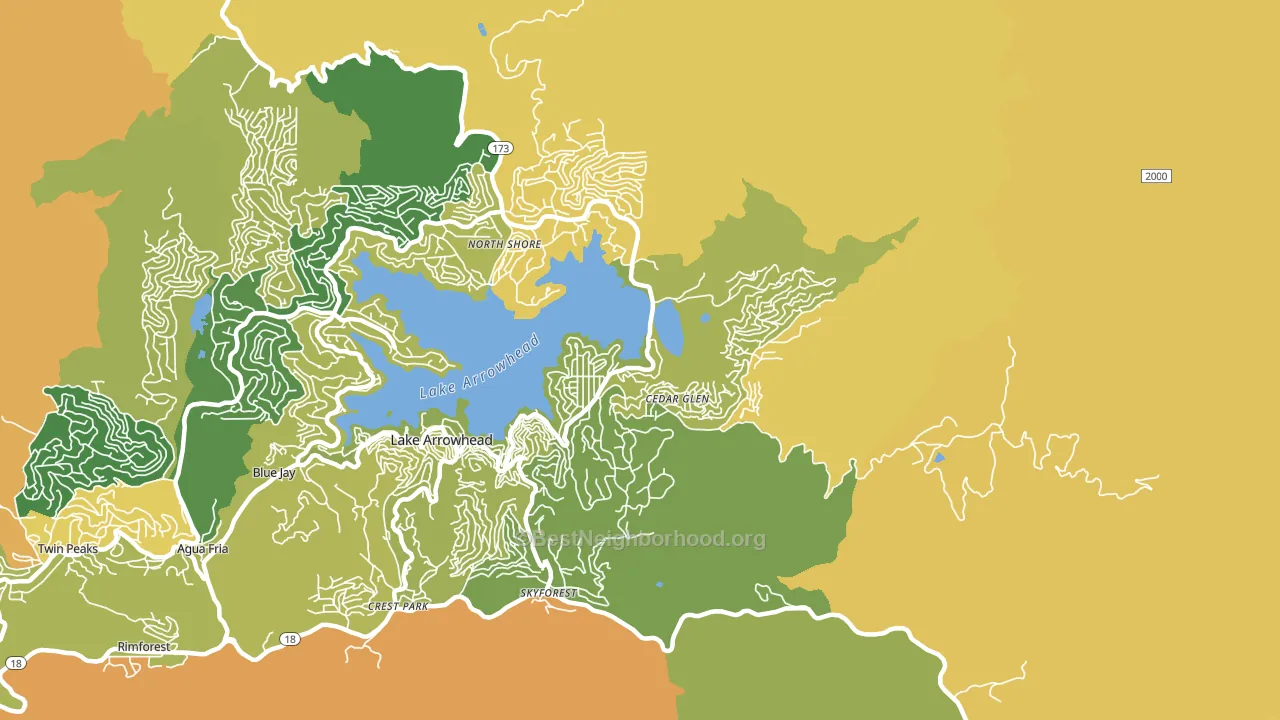 Cedar Glen, CA block-group voter-turnout map