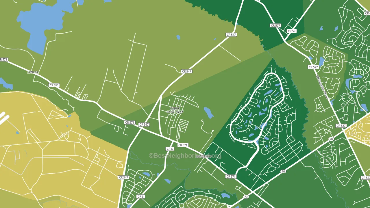 Cedar Glen West, NJ block-group voter-turnout map
