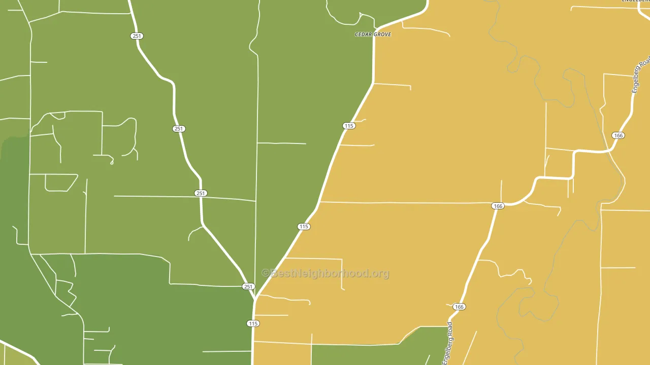 Cedar Grove, AR block-group voter-turnout map