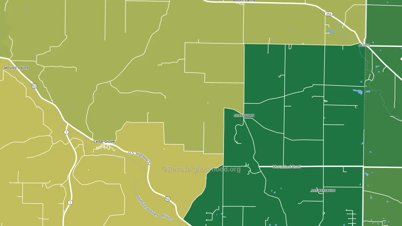 Cedar Grove, IN block-group voter-turnout map