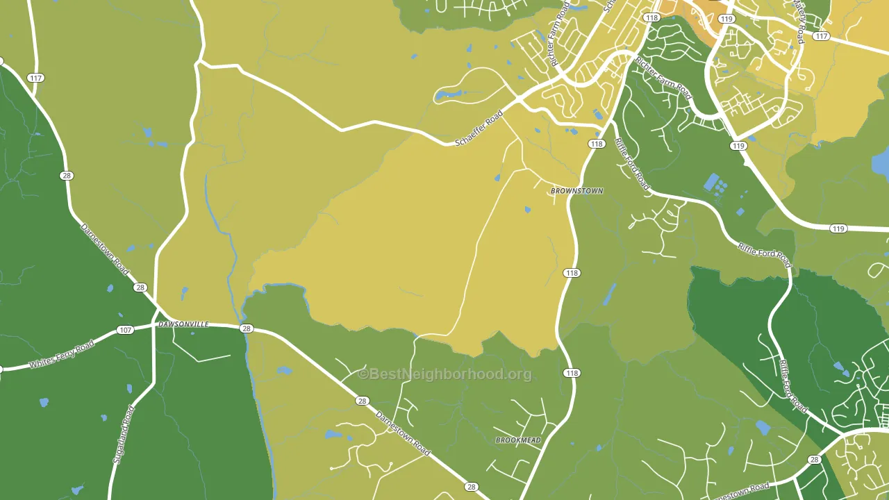 Cedar Grove, MD block-group voter-turnout map