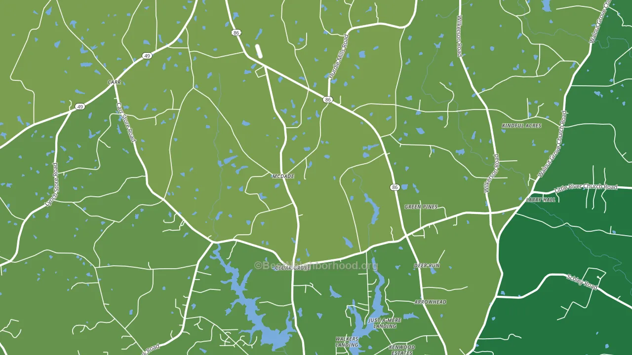 Cedar Grove, NC block-group voter-turnout map