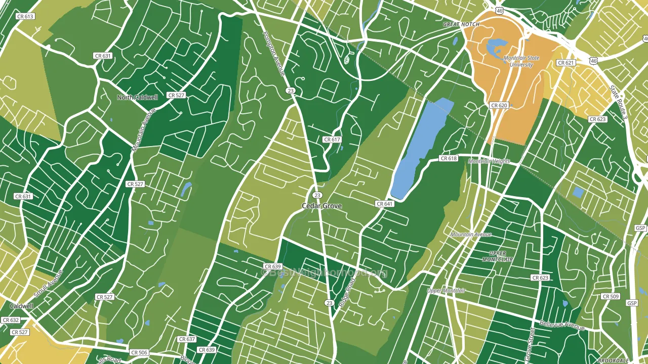 Cedar Grove, NJ block-group voter-turnout map