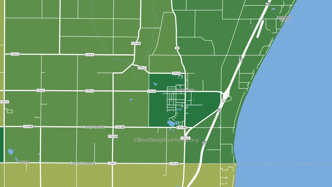 Cedar Grove, WI block-group voter-turnout map