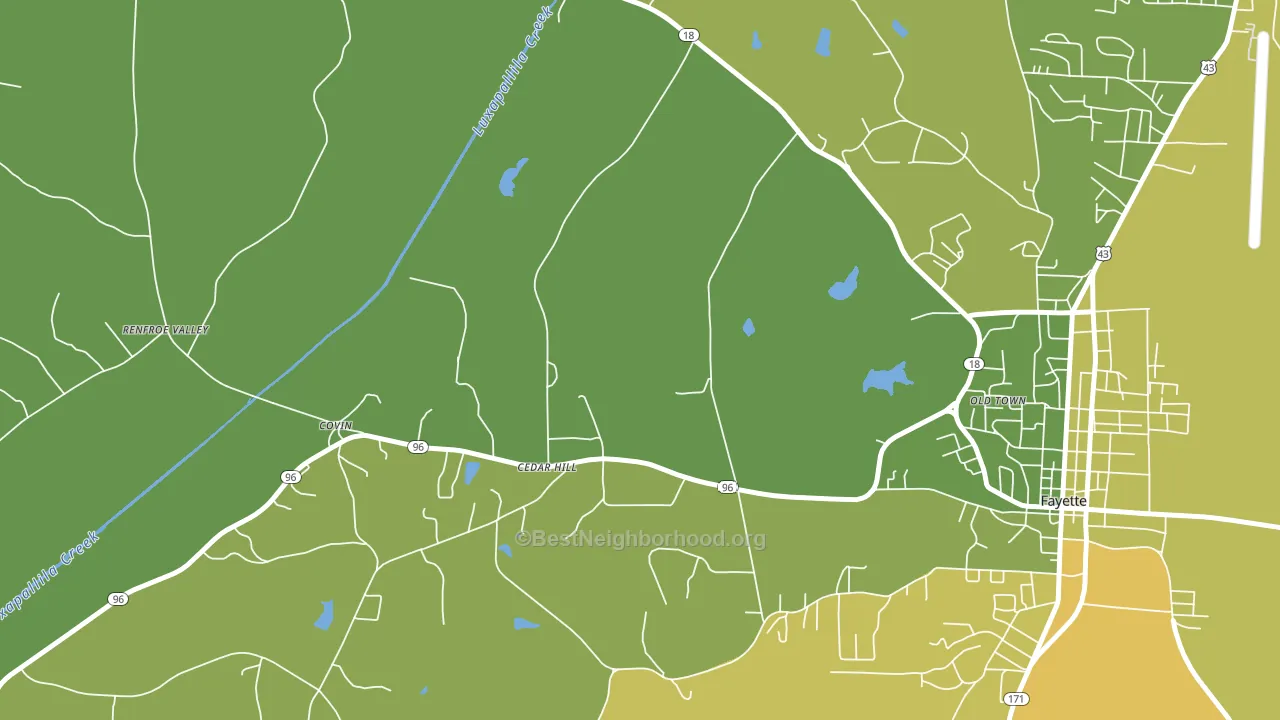 Cedar Hill, AL block-group voter-turnout map