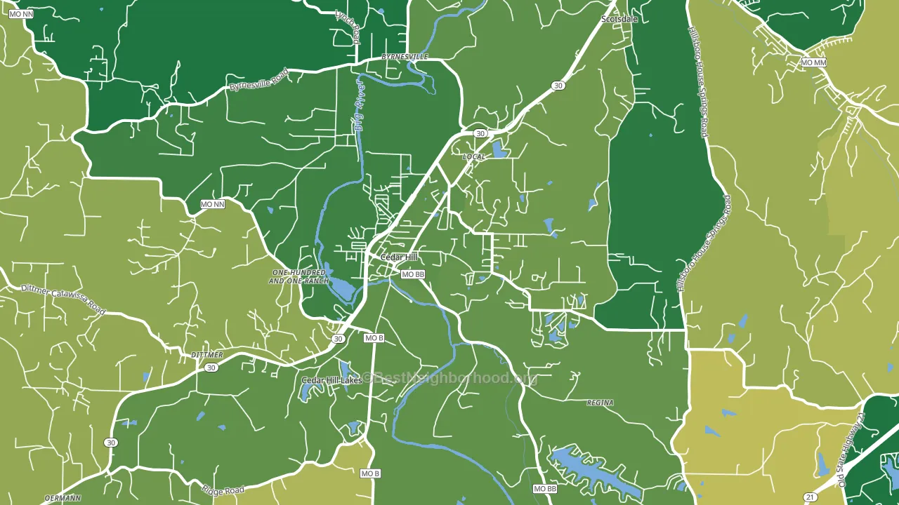Cedar Hill, MO block-group voter-turnout map