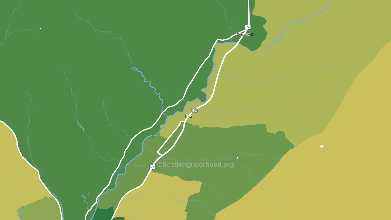 Cedar Hill, NM block-group voter-turnout map