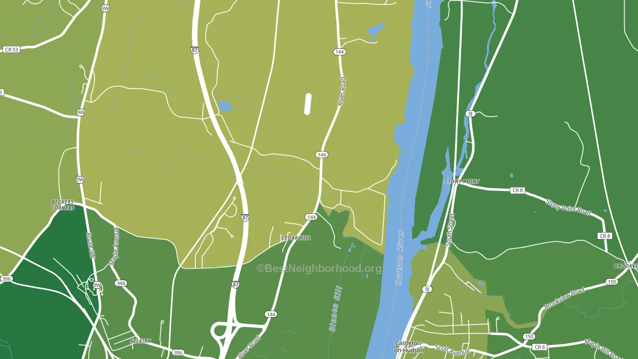 Cedar Hill, NY block-group voter-turnout map