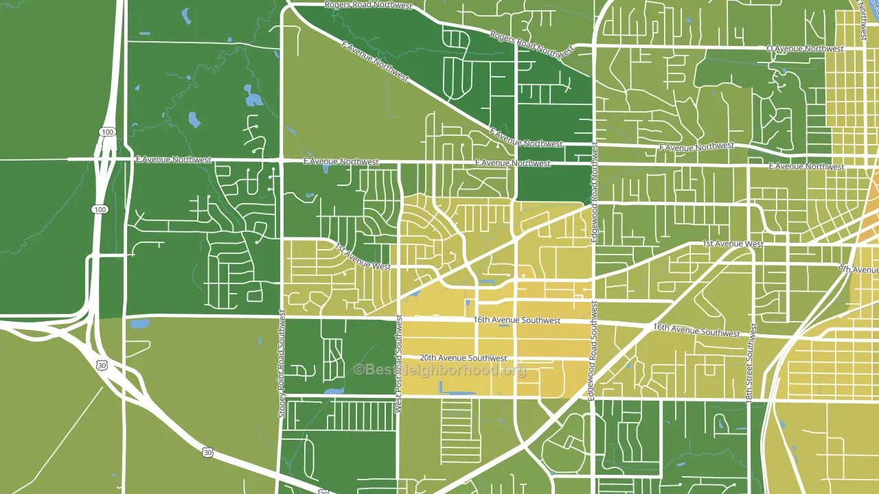 Cedar Hills, Cedar Rapids, IA block-group voter-turnout map