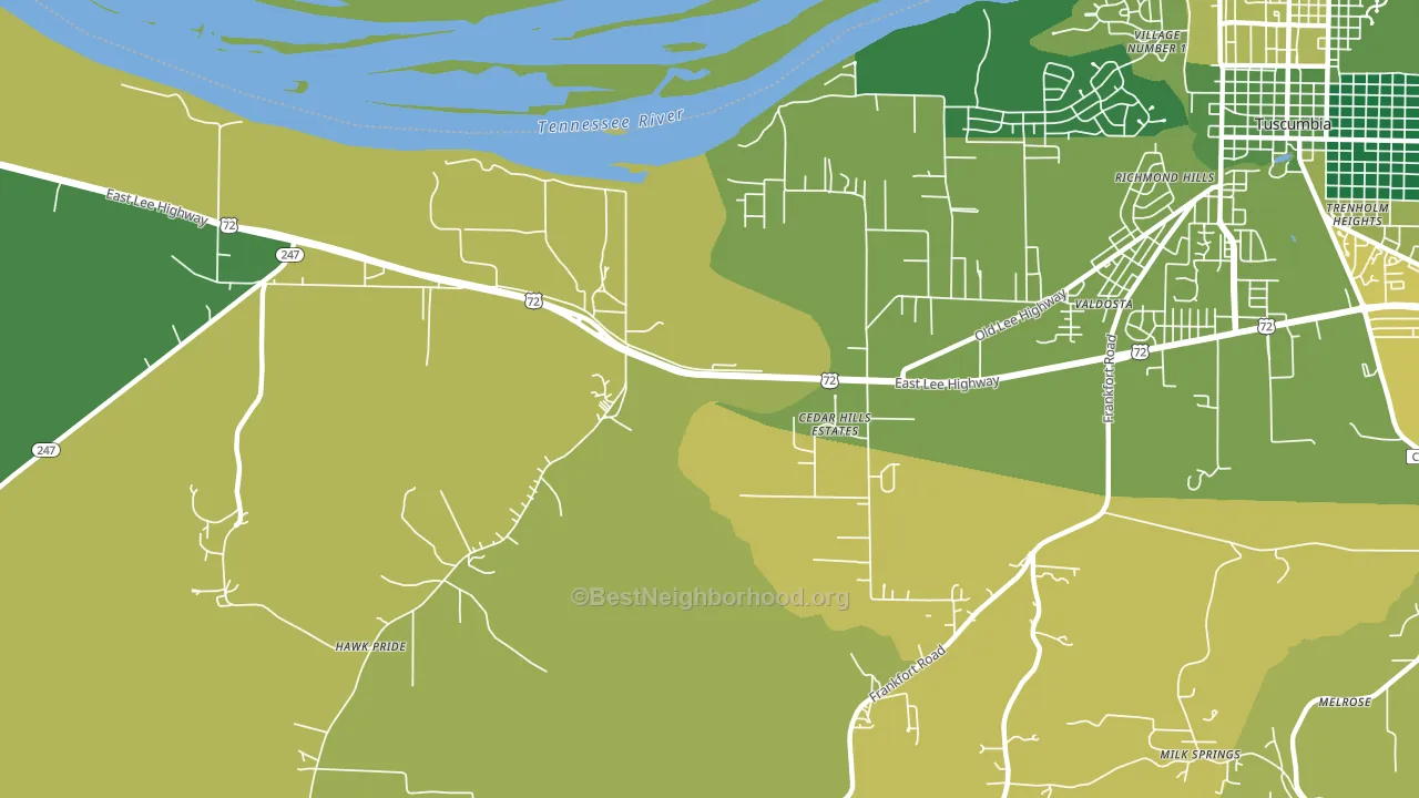 Cedar Hills Estates, AL block-group voter-turnout map