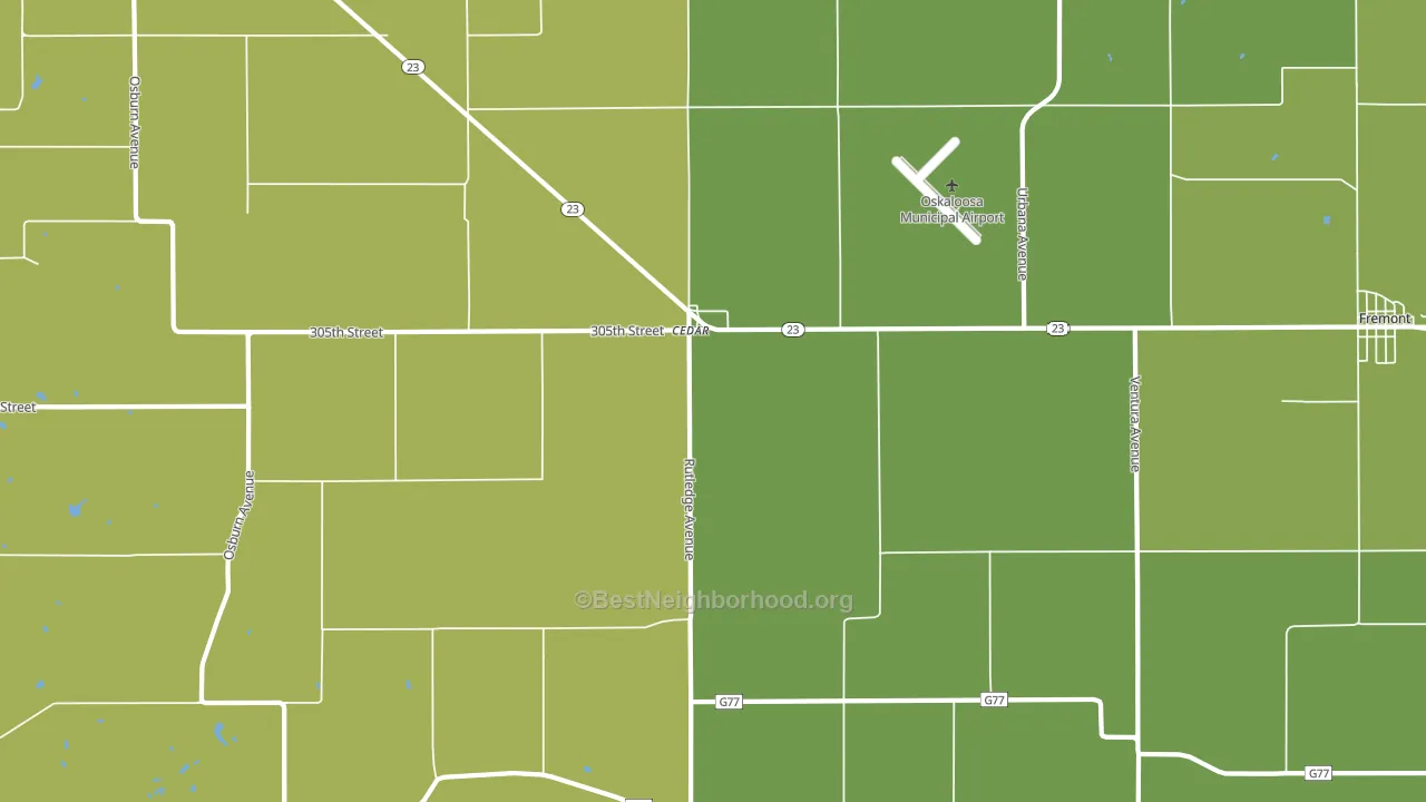 Cedar, IA block-group voter-turnout map