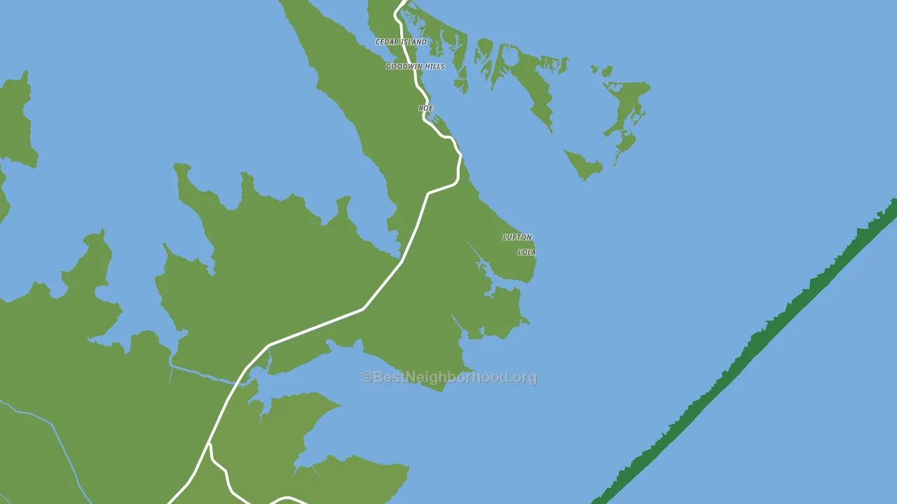 Cedar Island, NC block-group voter-turnout map