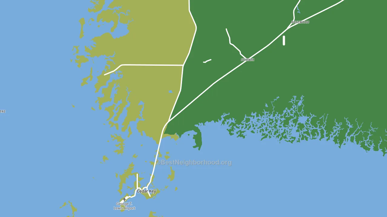 Cedar Key, FL block-group voter-turnout map