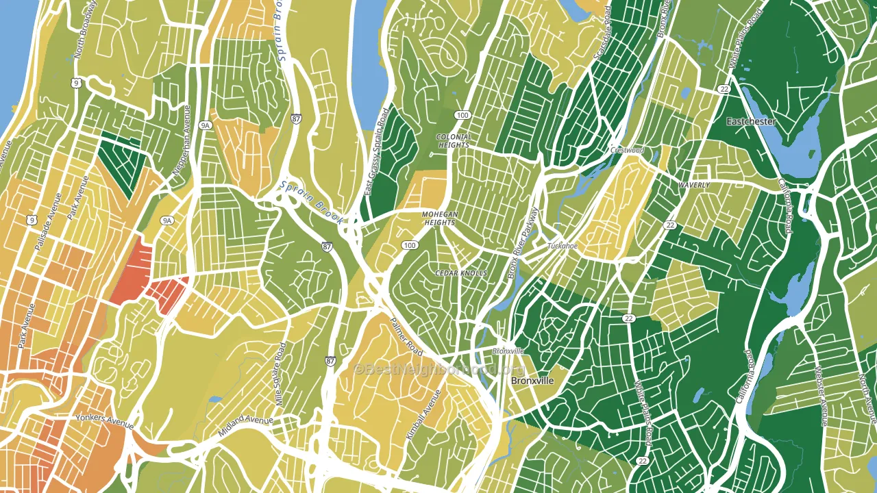 Cedar Knolls, Bronxville, NY block-group voter-turnout map
