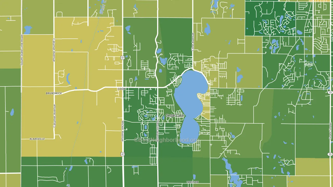 Cedar Lake, IN block-group voter-turnout map