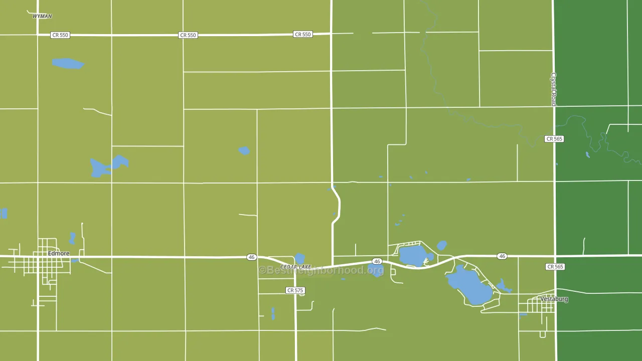 Cedar Lake, MI block-group voter-turnout map