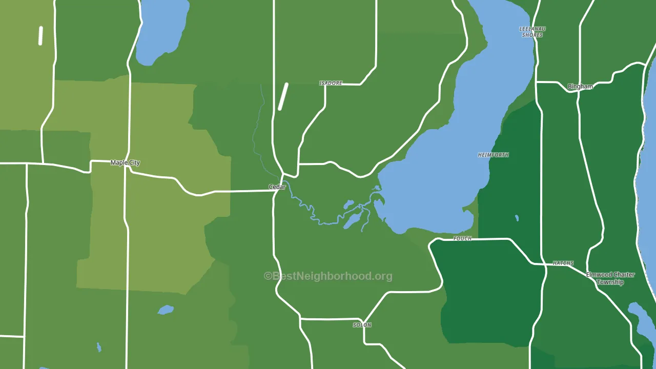 Cedar, MI block-group voter-turnout map