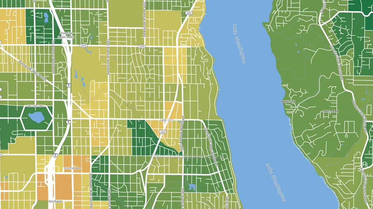 Cedar Park, Seattle, WA block-group voter-turnout map