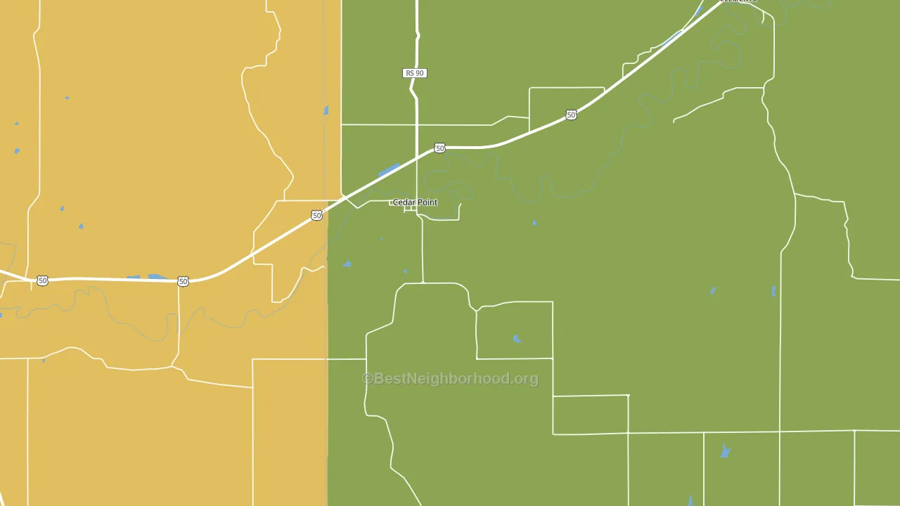 Cedar Point, KS block-group voter-turnout map