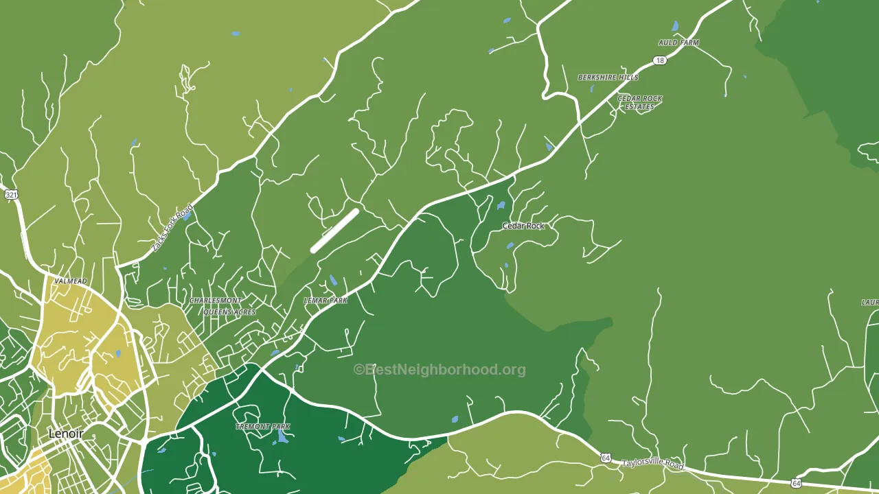 Cedar Rock, NC block-group voter-turnout map