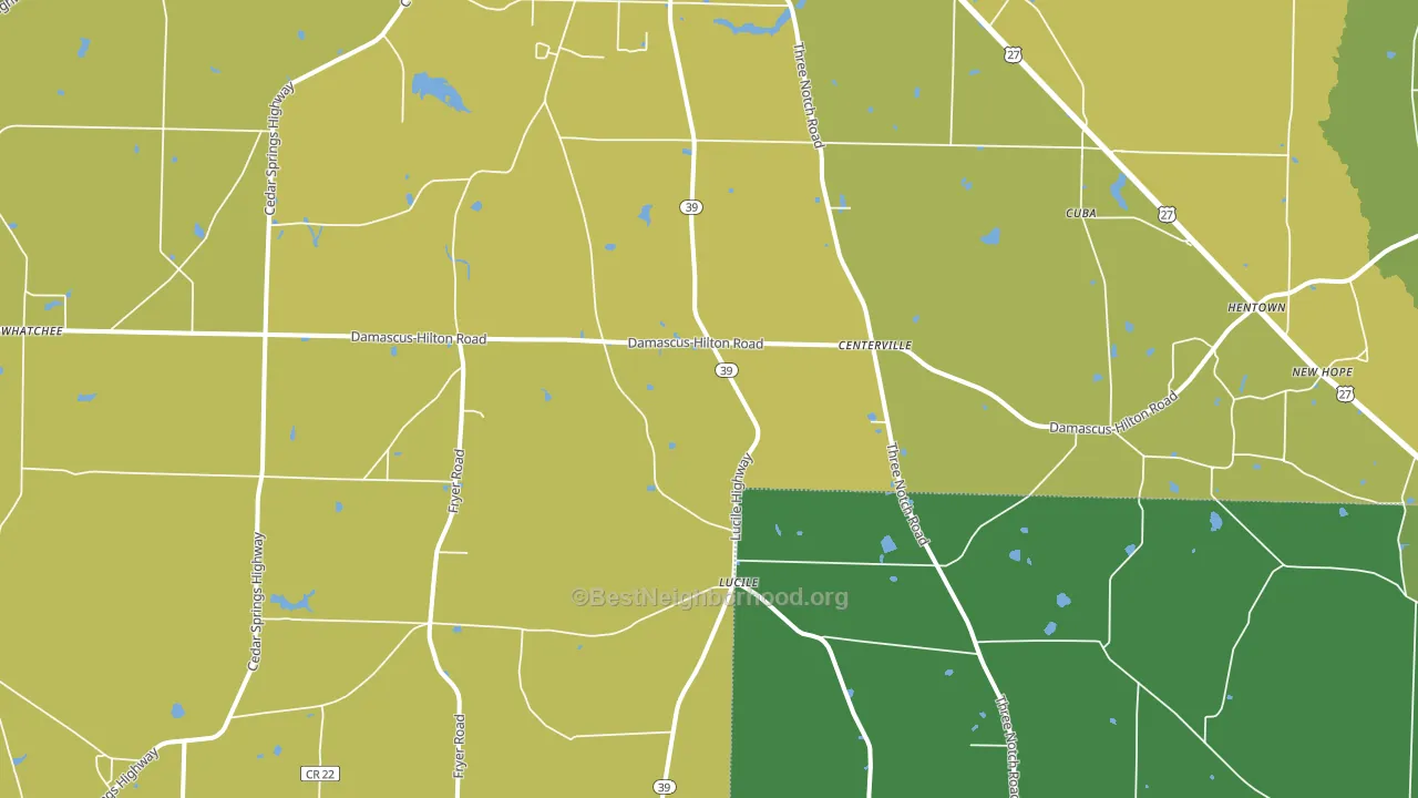 Cedar Springs, GA block-group voter-turnout map