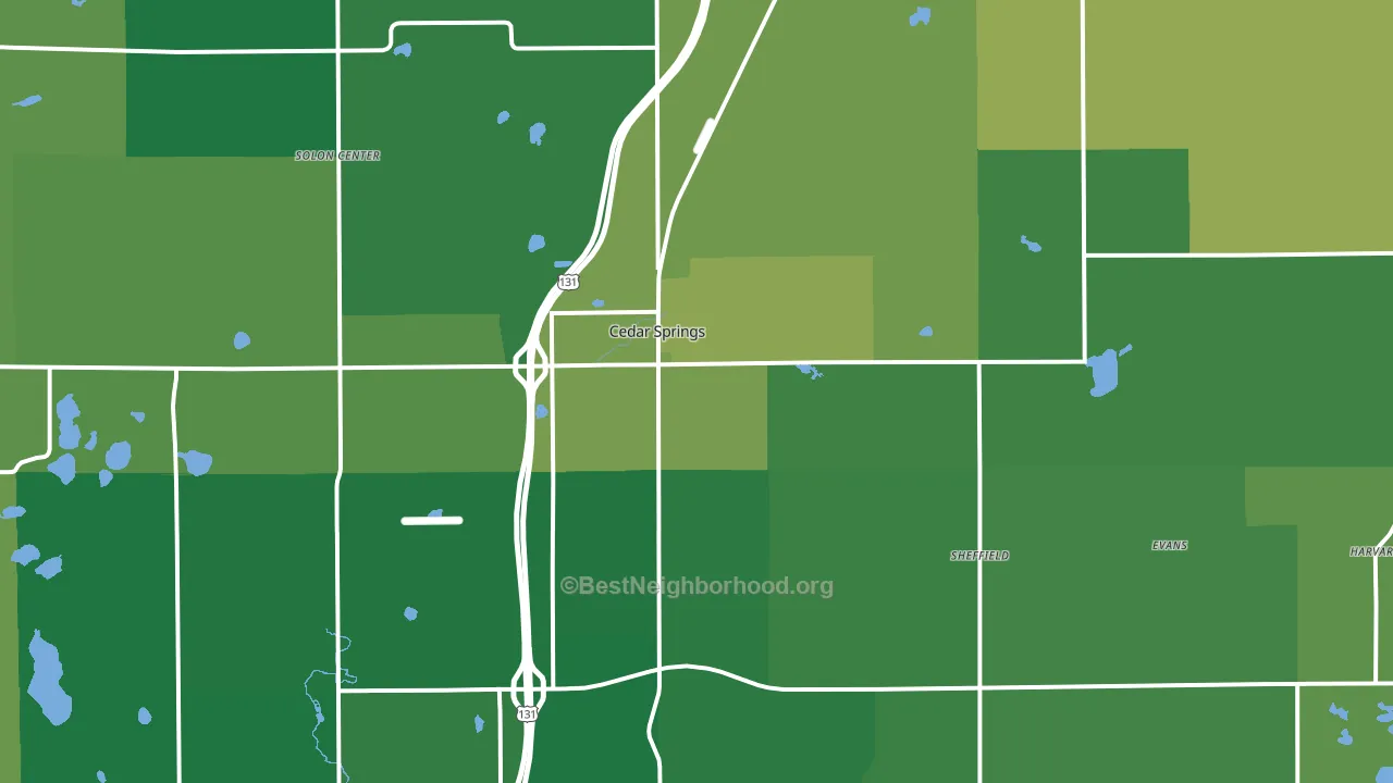 Cedar Springs, MI block-group voter-turnout map