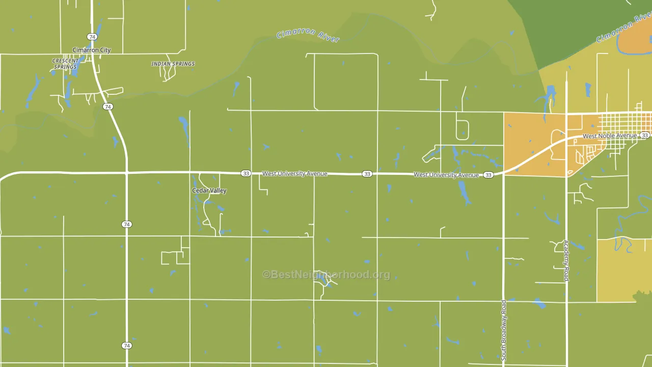 Cedar Valley, OK block-group voter-turnout map