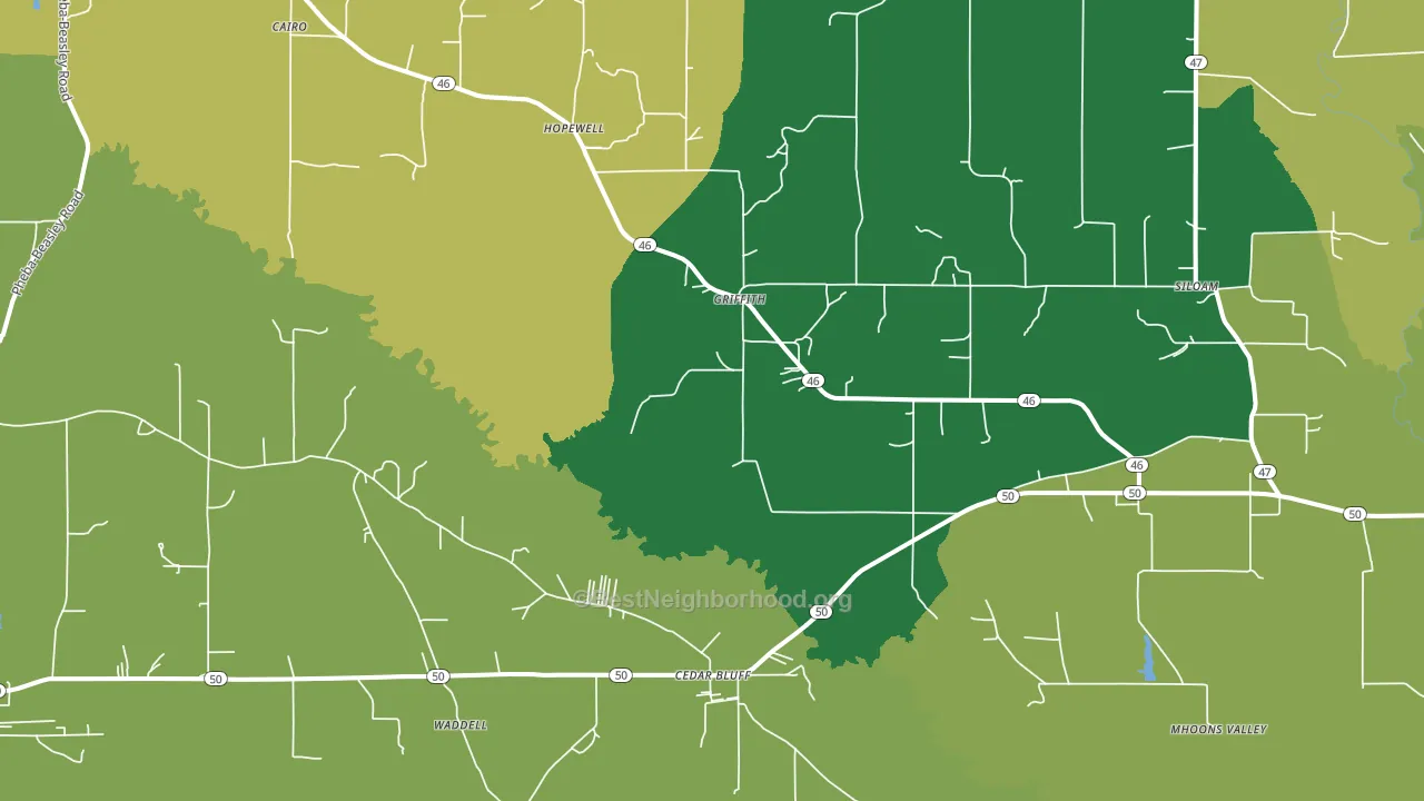 Cedarbluff, MS block-group voter-turnout map