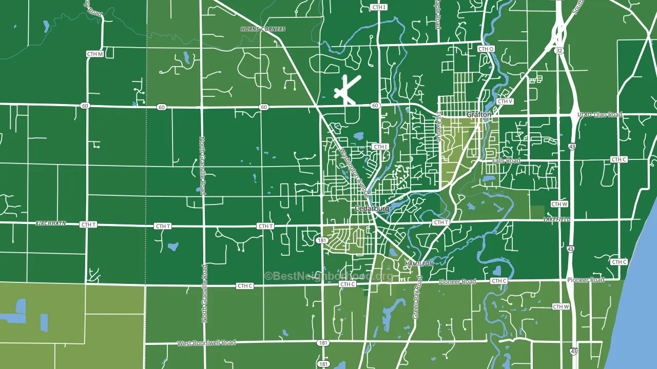 Cedarburg, WI block-group voter-turnout map