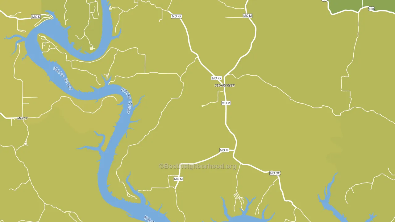 Cedarcreek, MO block-group voter-turnout map