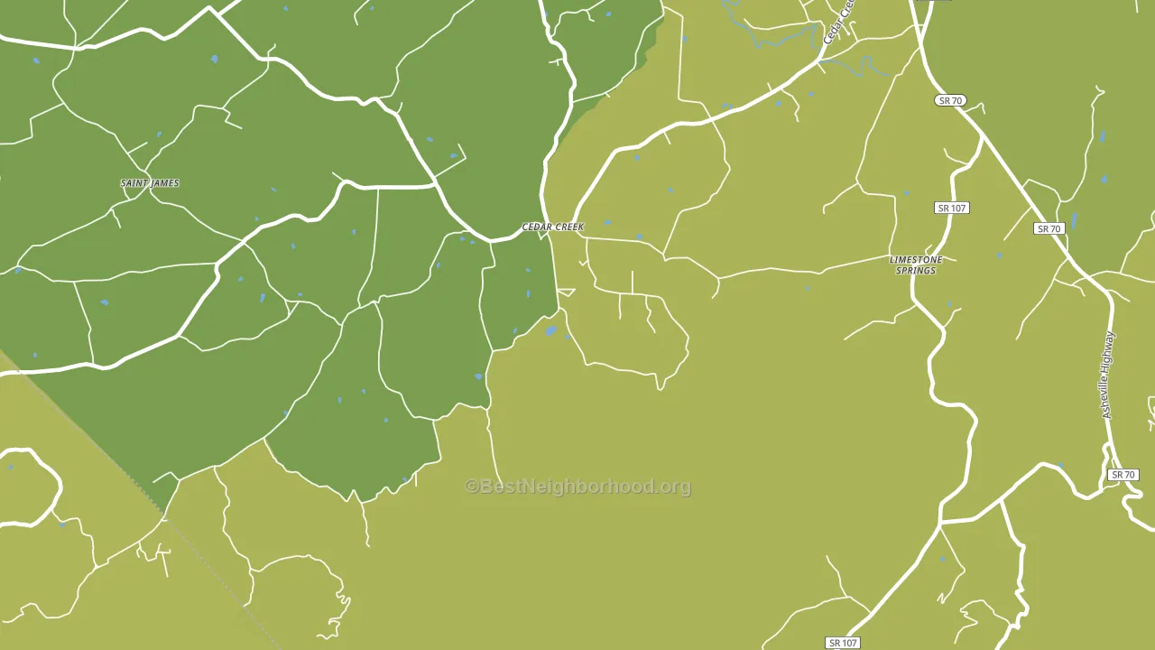 Cedarcreek, TN block-group voter-turnout map