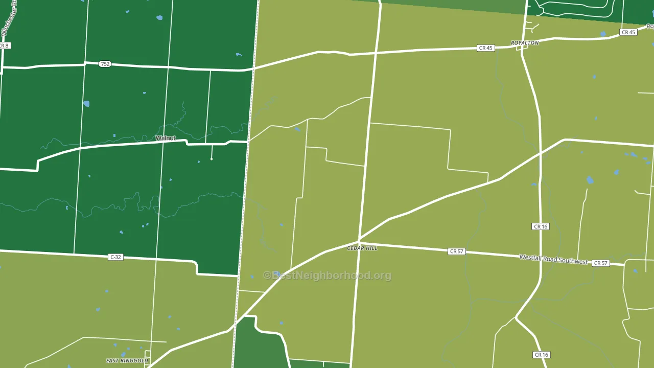 Cedarhill, OH block-group voter-turnout map