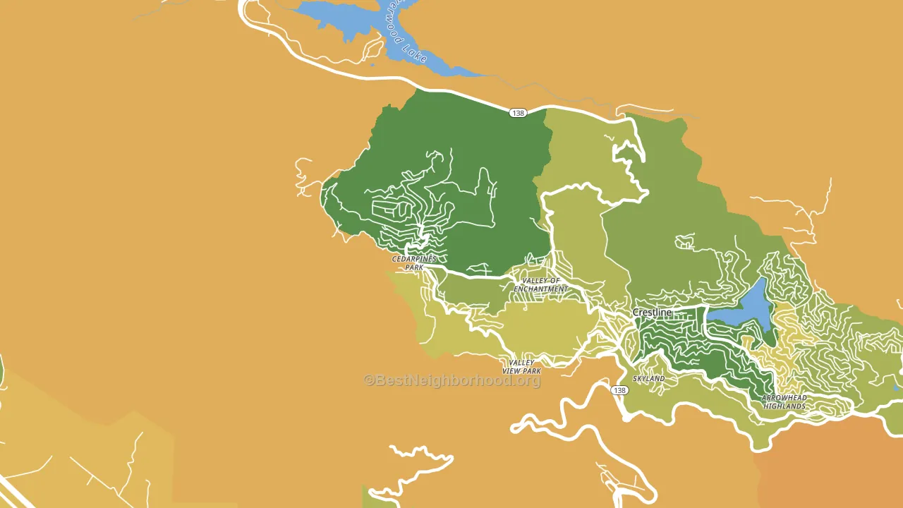 Cedarpines Park, CA block-group voter-turnout map