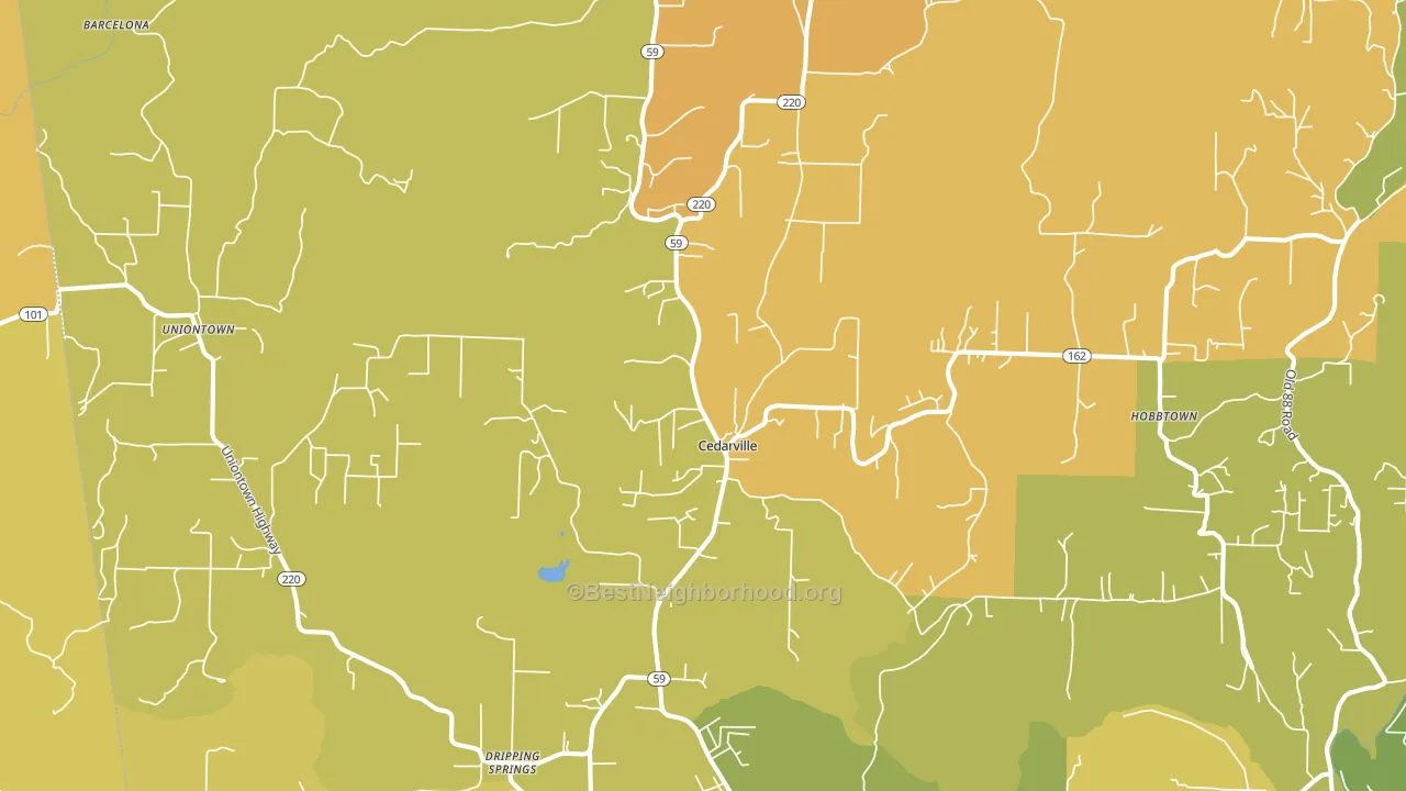 Cedarville, AR block-group voter-turnout map