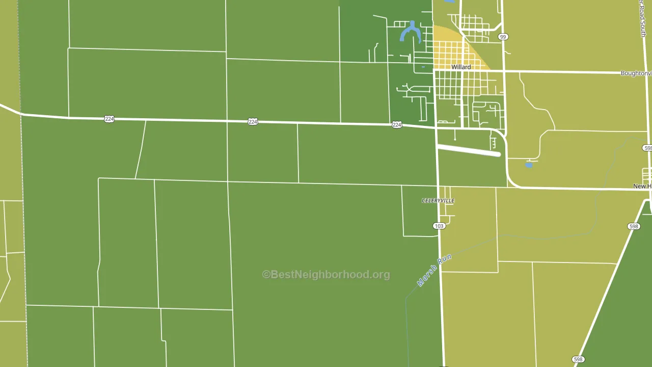 Celeryville, OH block-group voter-turnout map