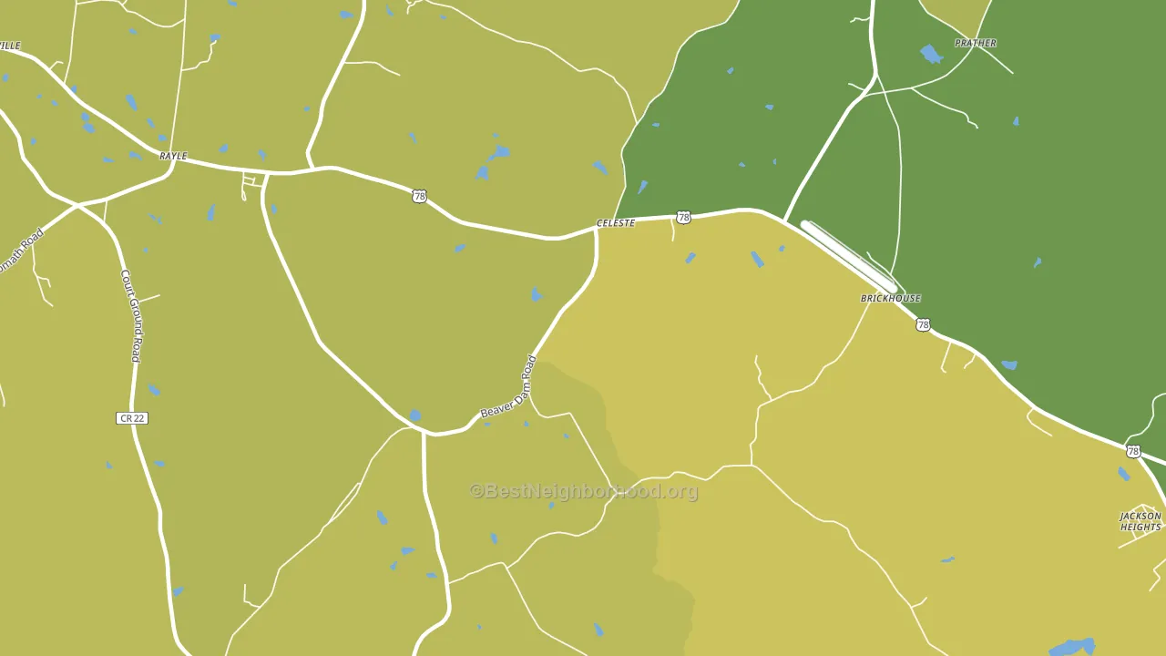 Celeste, GA block-group voter-turnout map